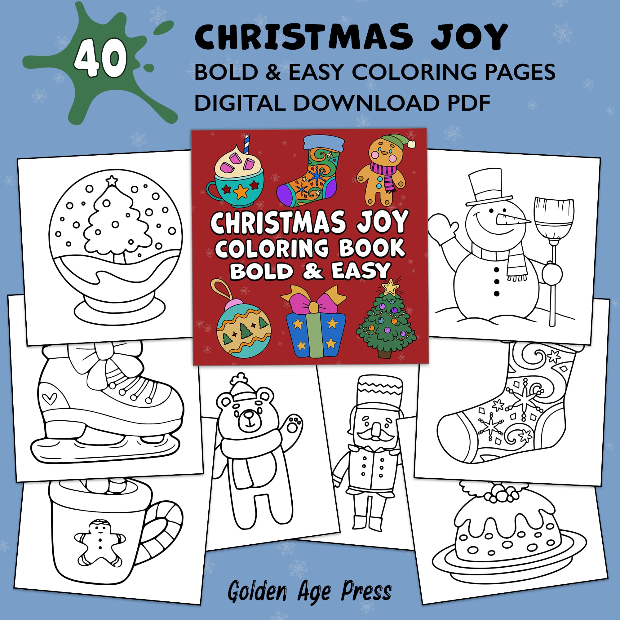 Christmas Joy Bold & Easy Coloring Book