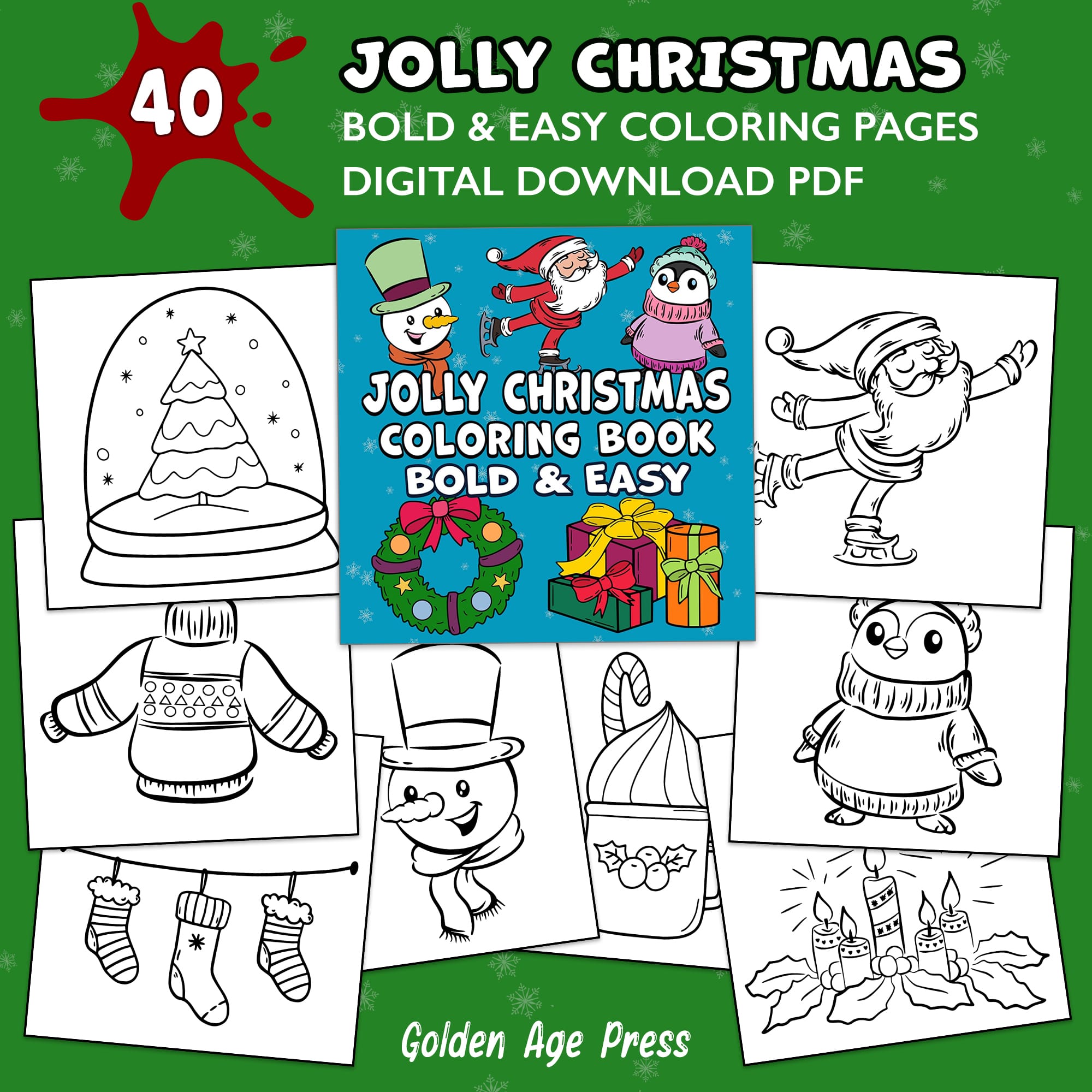 Jolly Christmas Bold & Easy Coloring Book