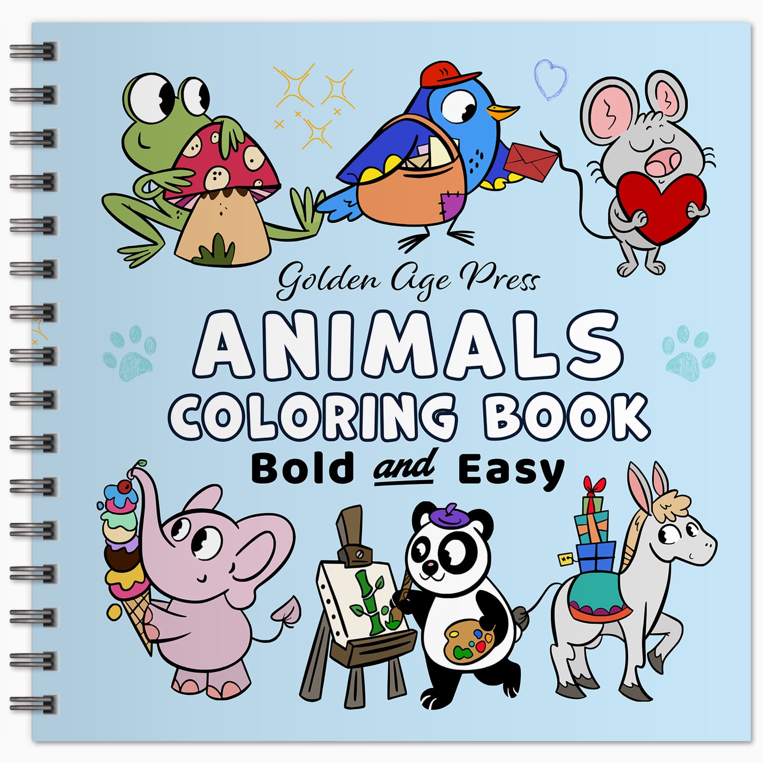 Animals Bold & Easy Coloring Book