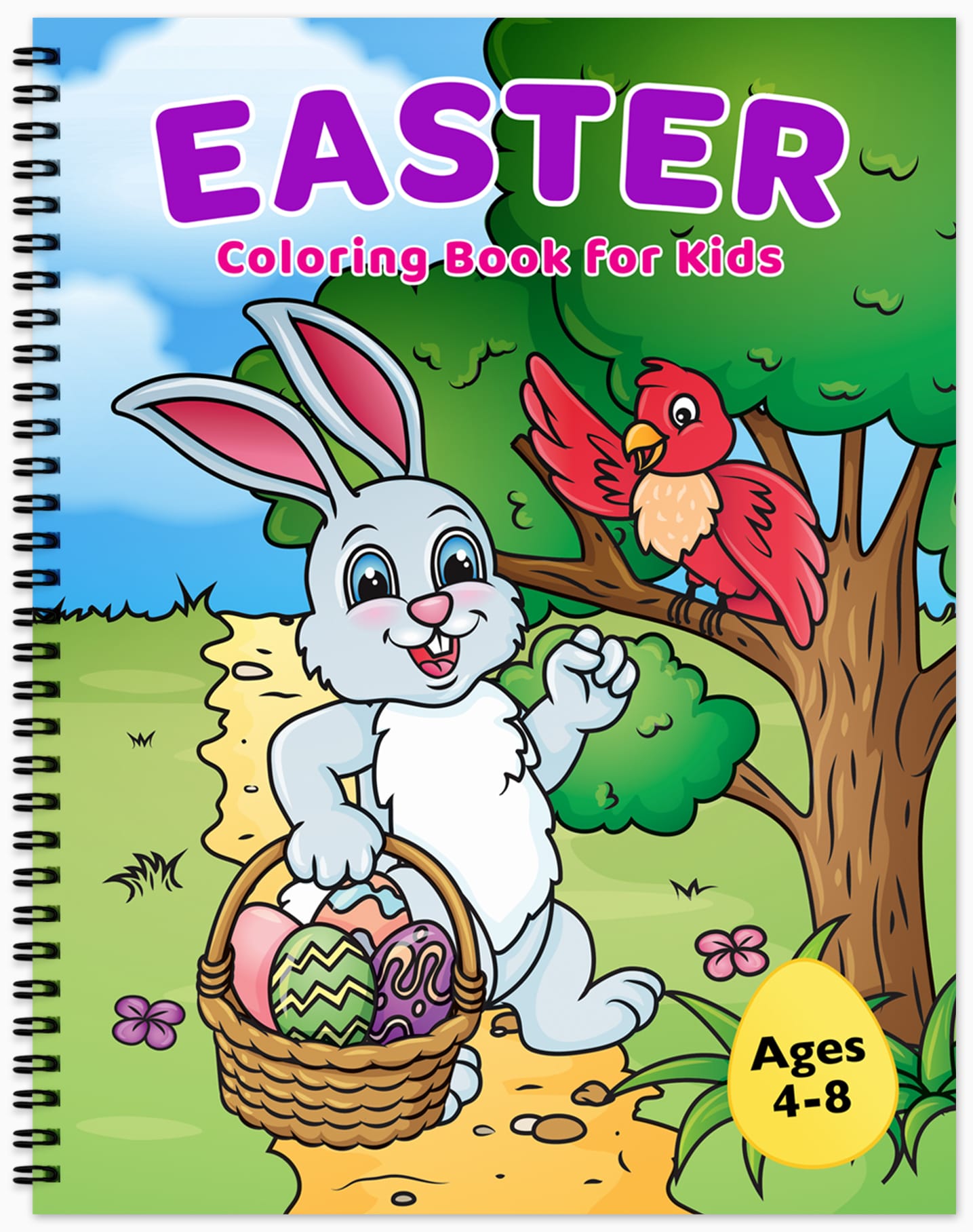 easter coloring book for kids colouring pages for girls children ages 4-8 spiral bound
