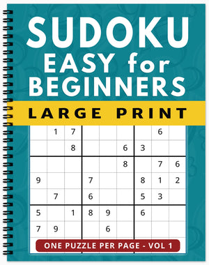 easy sudoku puzzles large print for seniors adults and visually impaired spiral bound