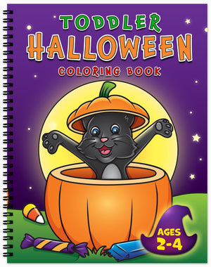 toddler halloween coloring book for kids spooky colouring pages children ages 2-4 preschool spiral bound