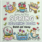 spring and easter bold and easy coloring book large print simple colouring pages for adults teens seniors and beginners