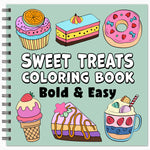 sweet treats bold and easy coloring book large print colouring pages spiral bound