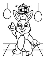 toddler easter coloring book with easter bunny dancing preschool coloring page