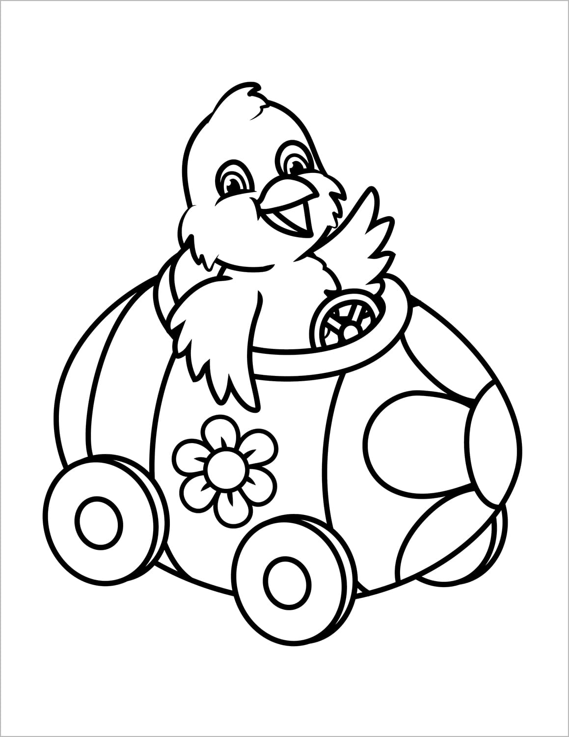 toddler easter coloring book for kids spring chick in egg car