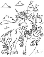 unicorn animals coloring book for kids children colouring pages  for girls horned winged horses rainy day activities color sheets printable download pdf