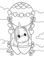 unicorn animals coloring book for kids children colouring pages  for girls horned winged horses rainy day activities color sheets printable download pdf