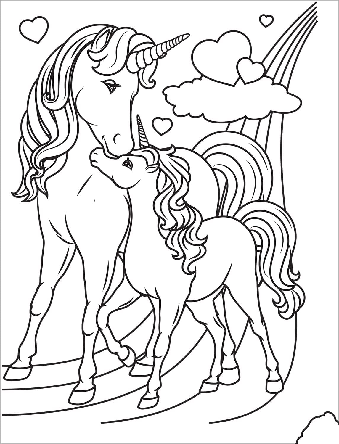 unicorn animals coloring book for kids children colouring pages  for girls horned winged horses rainy day activities color sheets printable download pdf