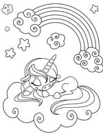 unicorn animals coloring book for kids children colouring pages  for girls horned winged horses rainy day activities color sheets printable download pdf