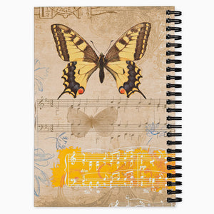 vintage butterfly spiral notebook unique gift writing journal lined and blank