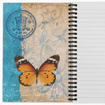 vintage butterfly spiral notebook unique gift writing journal lined and blank