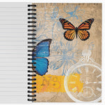 vintage butterfly spiral notebook unique gift writing journal lined and blank