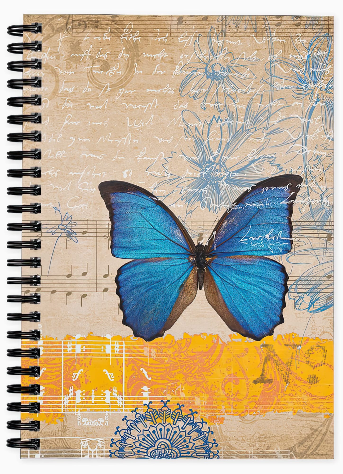 vintage butterfly spiral notebook unique gift writing journal lined and blank
